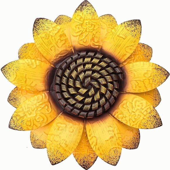 NEW Sunflower Metal Flowers Wall Decor Metal Wall Art Decorations 12 Inch - Picture 3 of 8